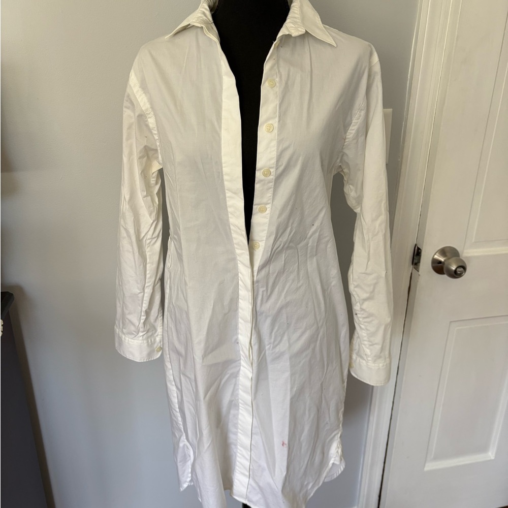 J. Crew White Button-Up Shirt Dress
